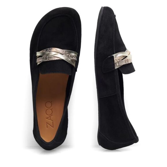 ZAQQ Qerp Velors Black Suede Barefoot Loafers Sz 38 - Picture 3 of 16